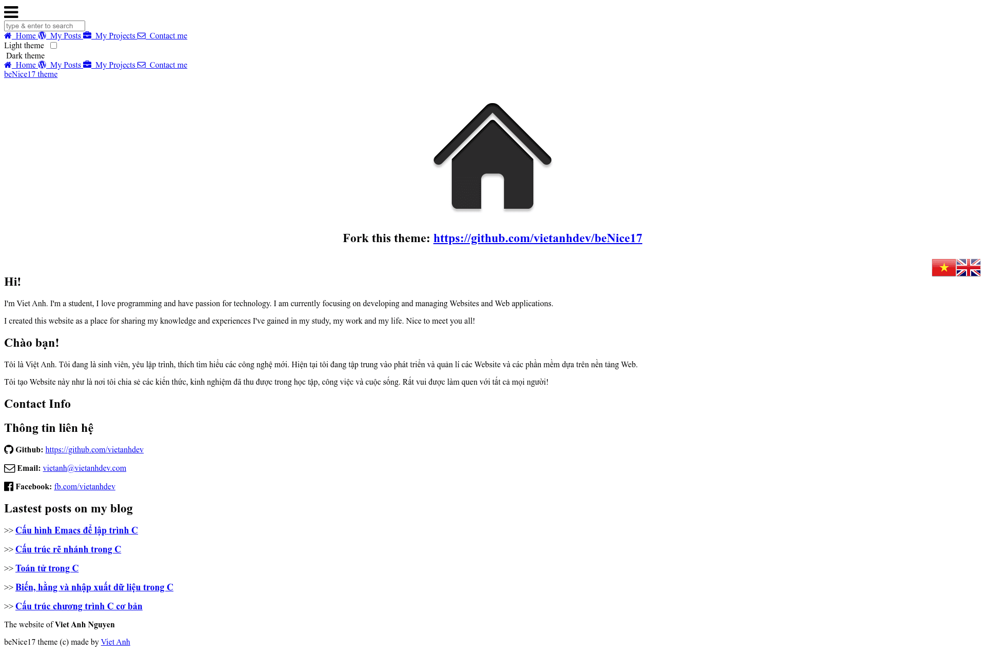 screenshot of beNice17 on template0.com