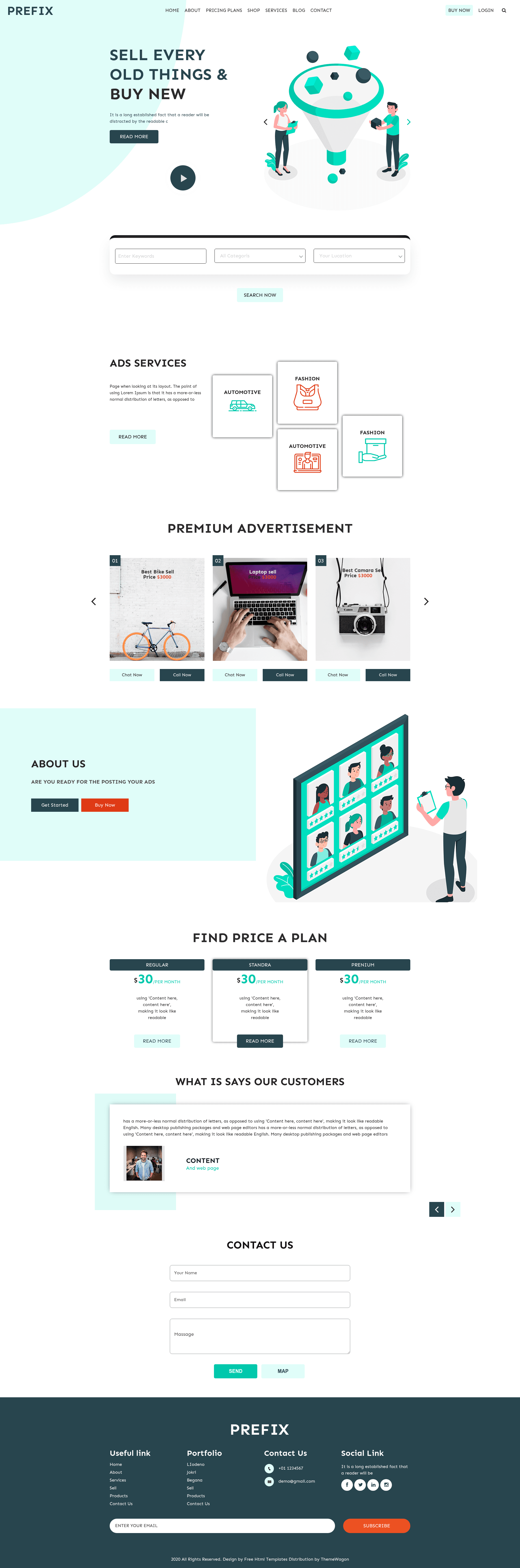 screenshot of Prefix on template0.com