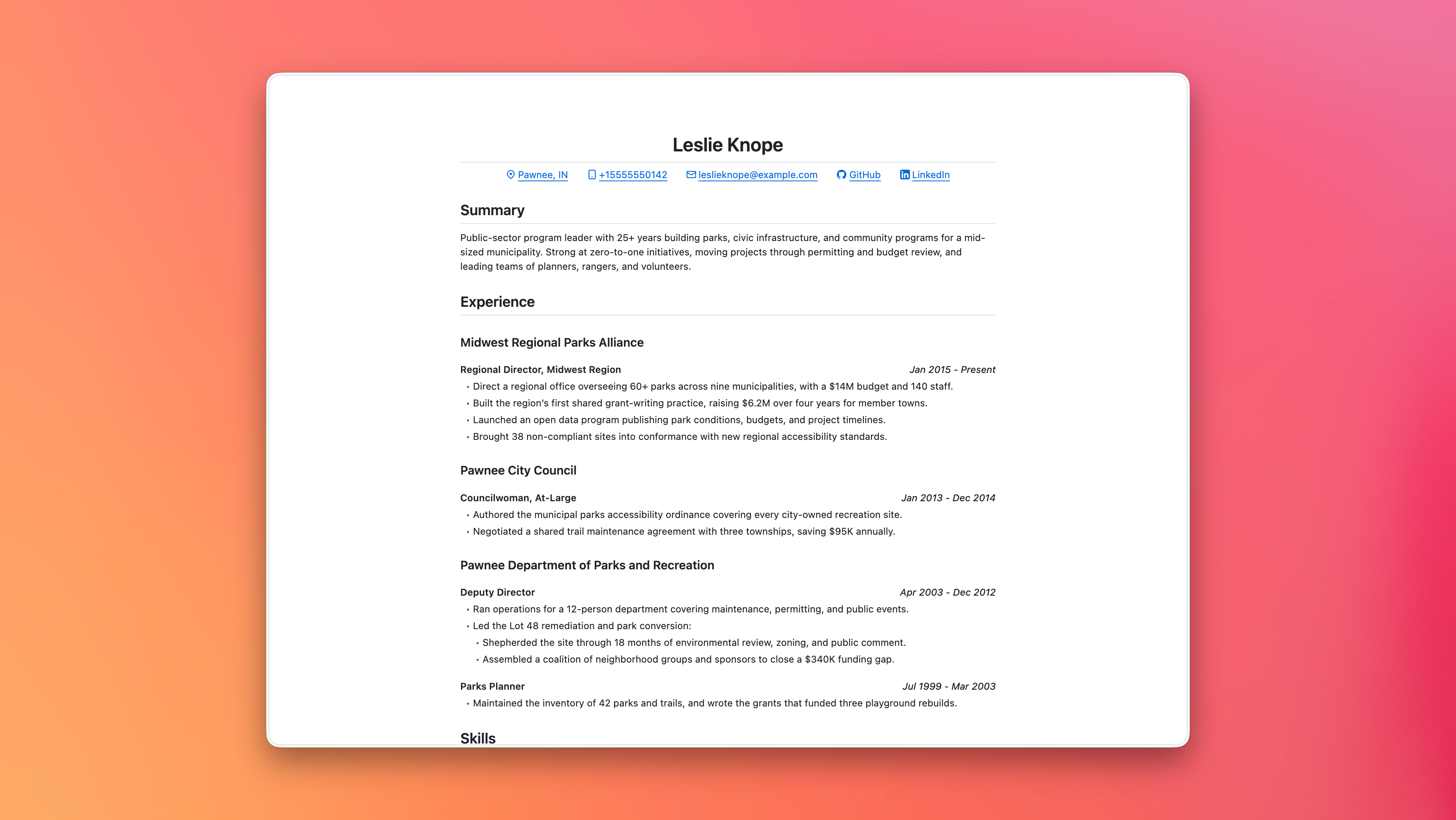 Astro Resume Minimal Template preview