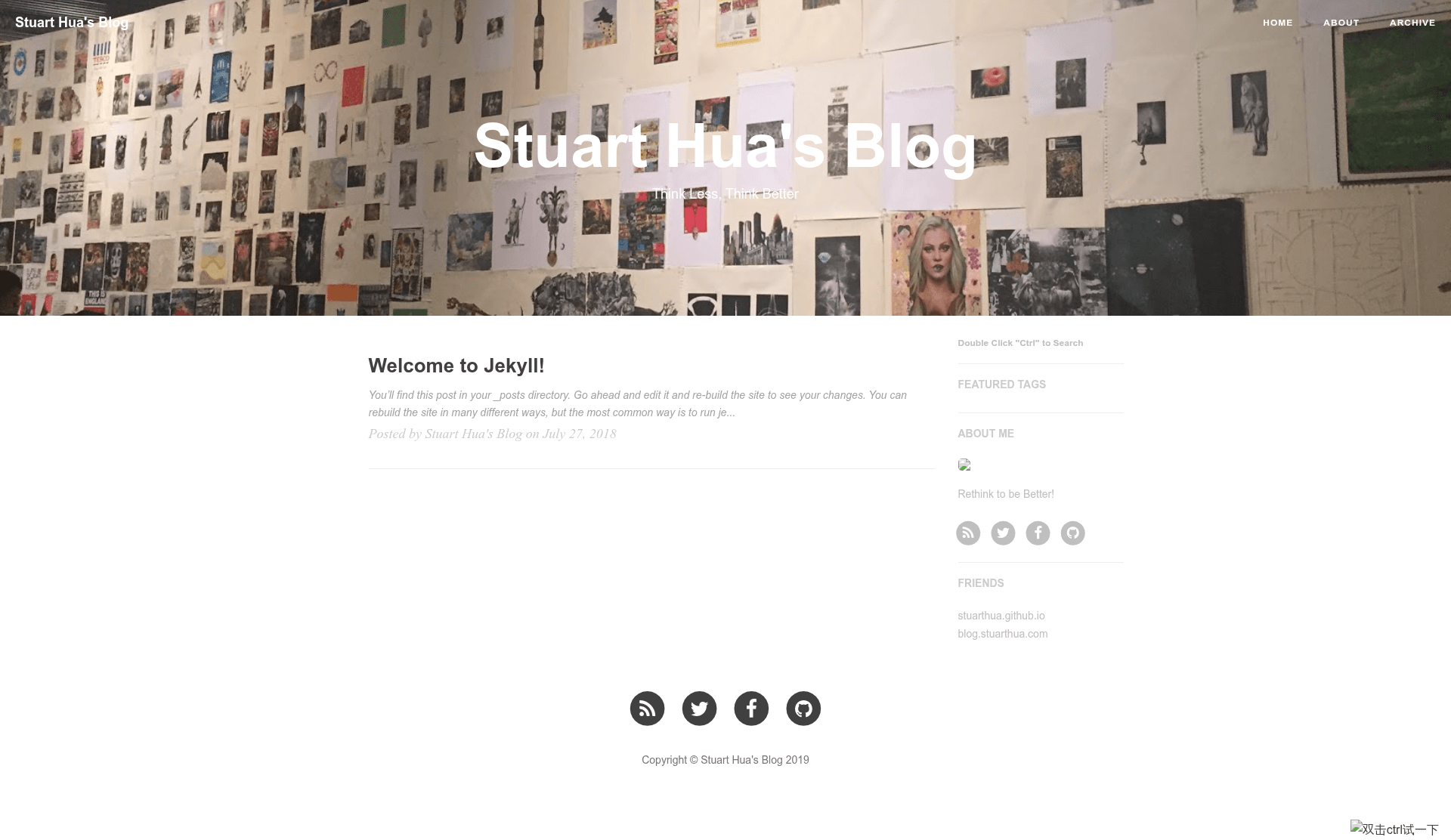 screenshot of Jekyll Hux Theme on template0.com