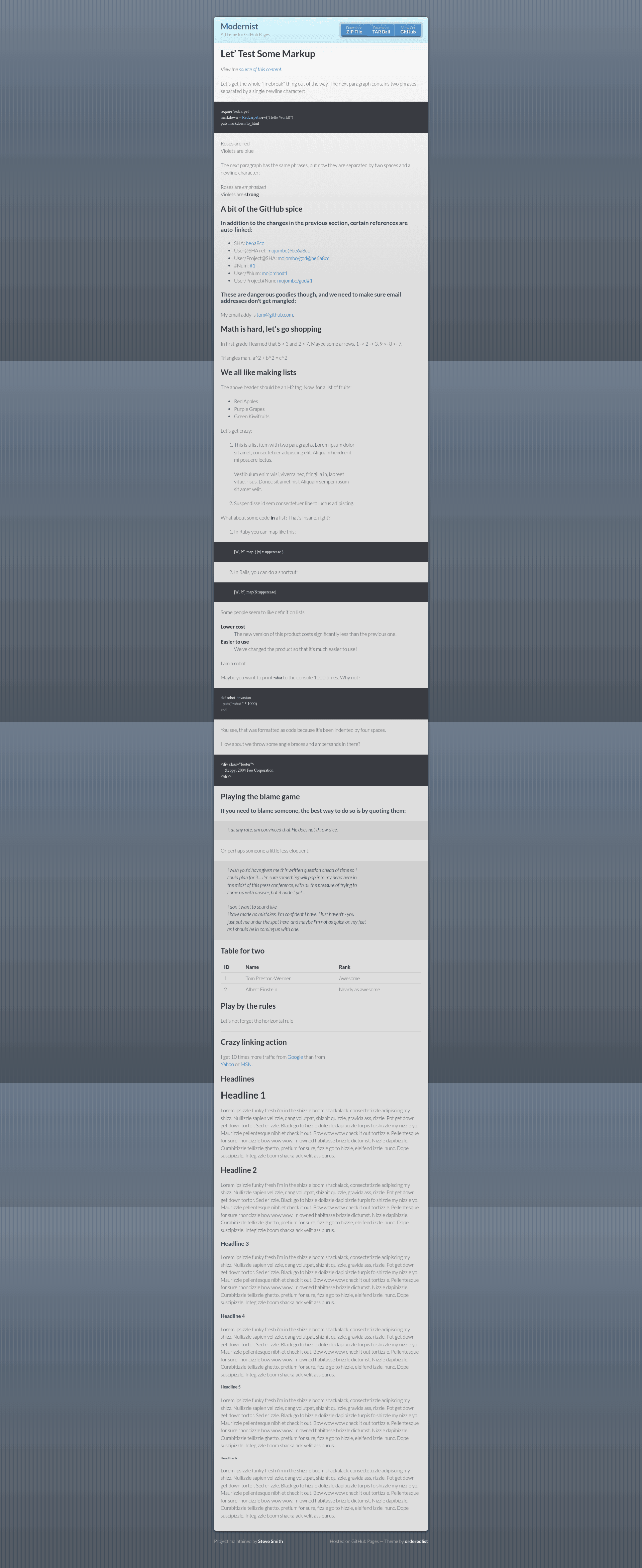 screenshot of Modernist Theme on template0.com