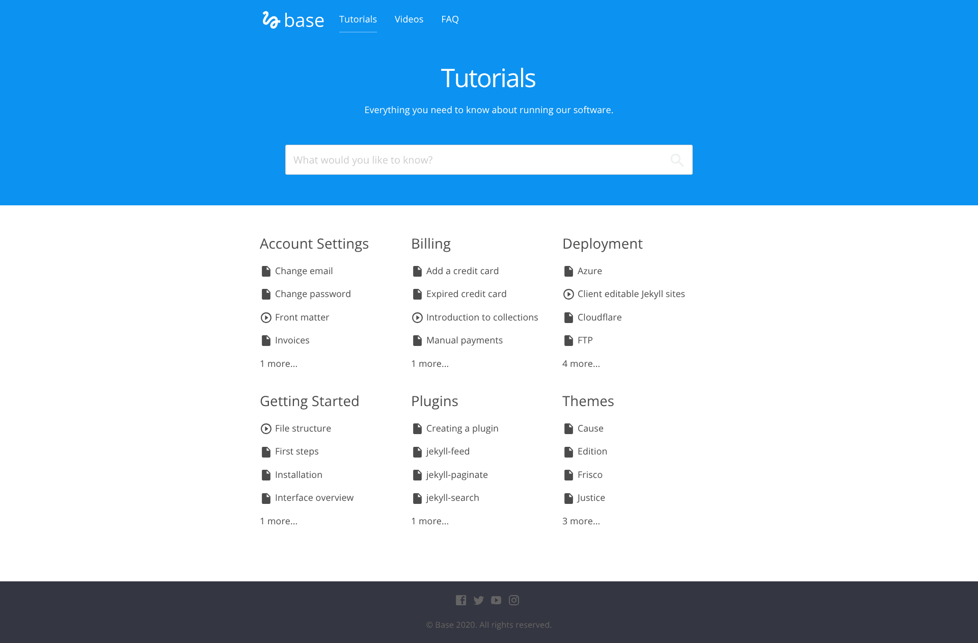 screenshot of Base Jekyll Template on template0.com