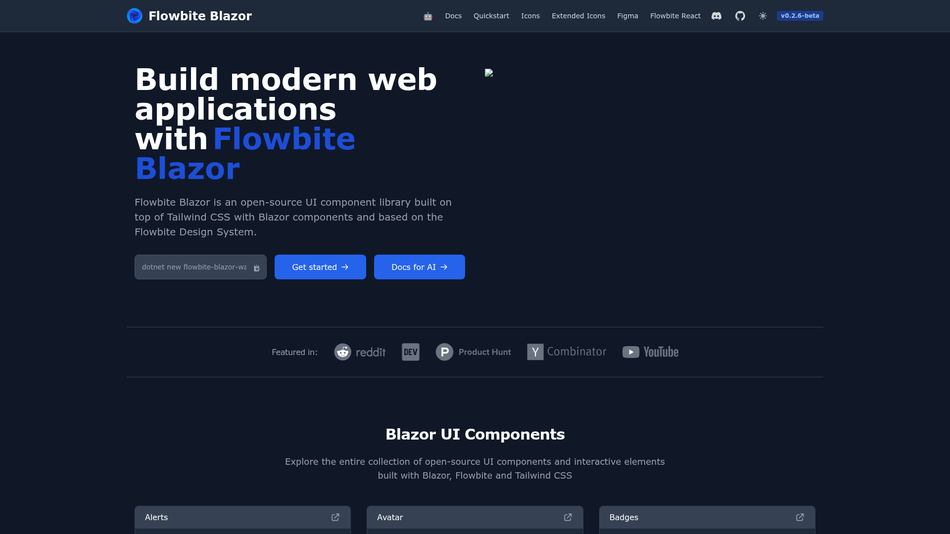 Flowbite Blazor preview