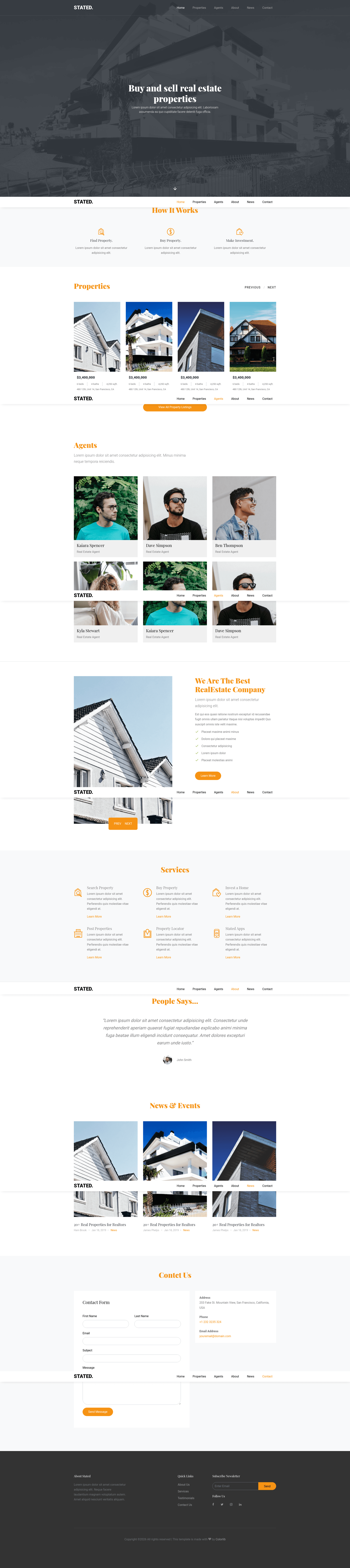 screenshot of Stated on template0.com
