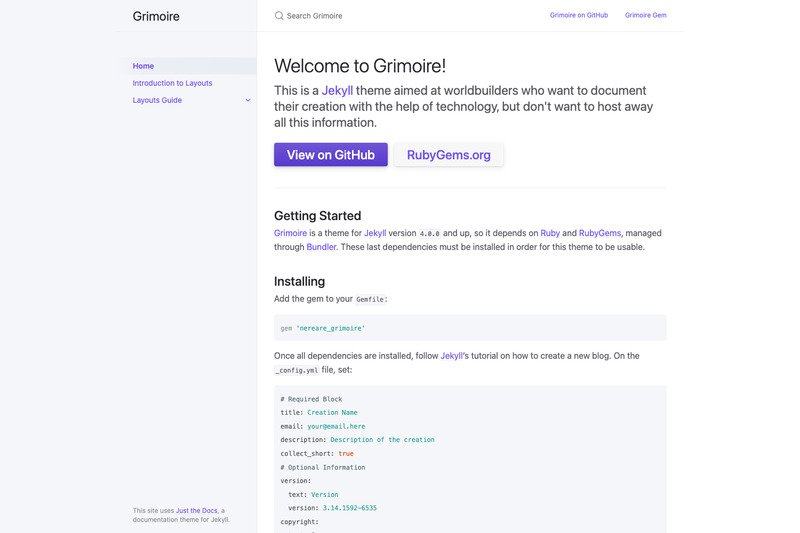 Image for Grimoire on template0.com