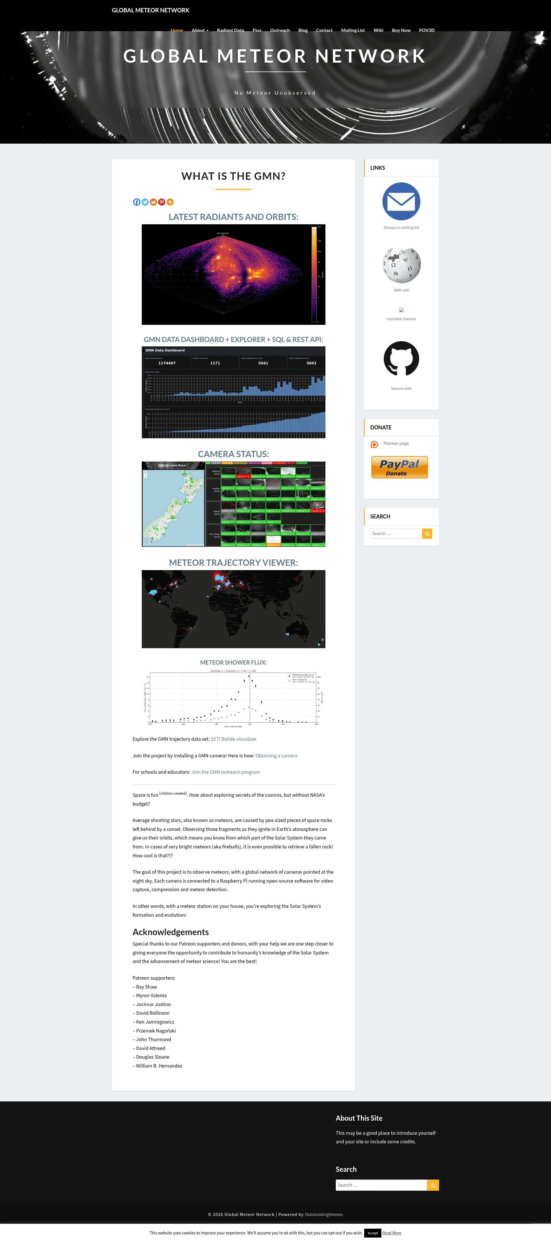 screenshot of Raspberry Pi Meteor Station (RMS) on template0.com