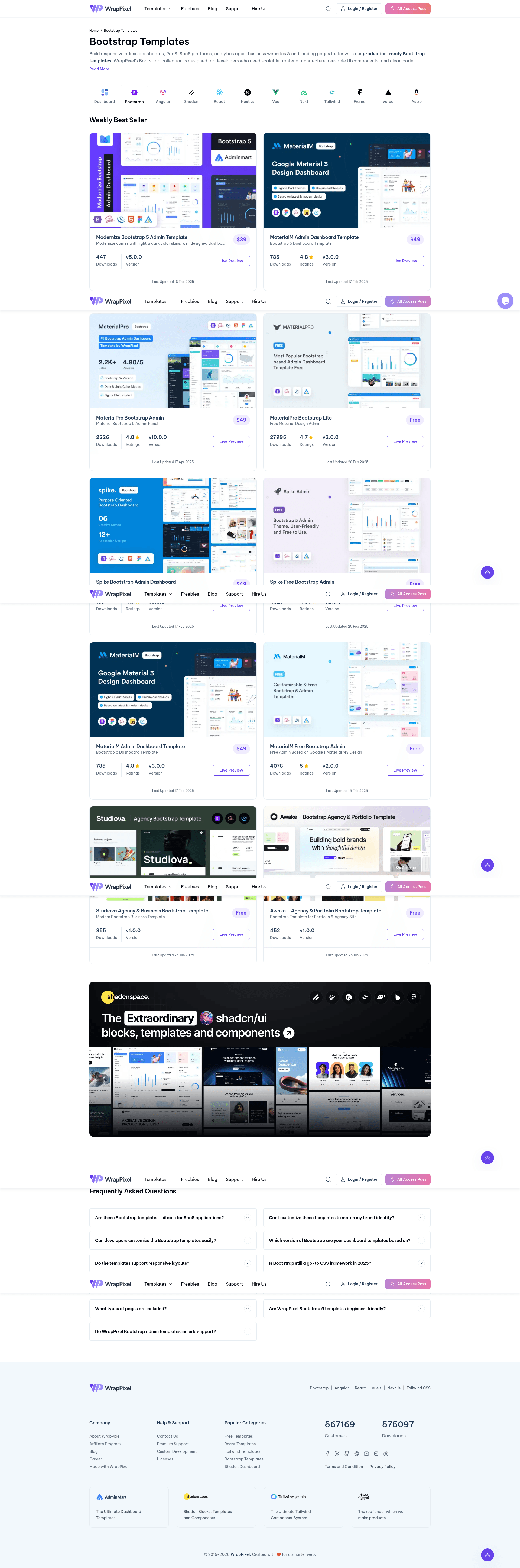 screenshot of Nice Admin Free on template0.com
