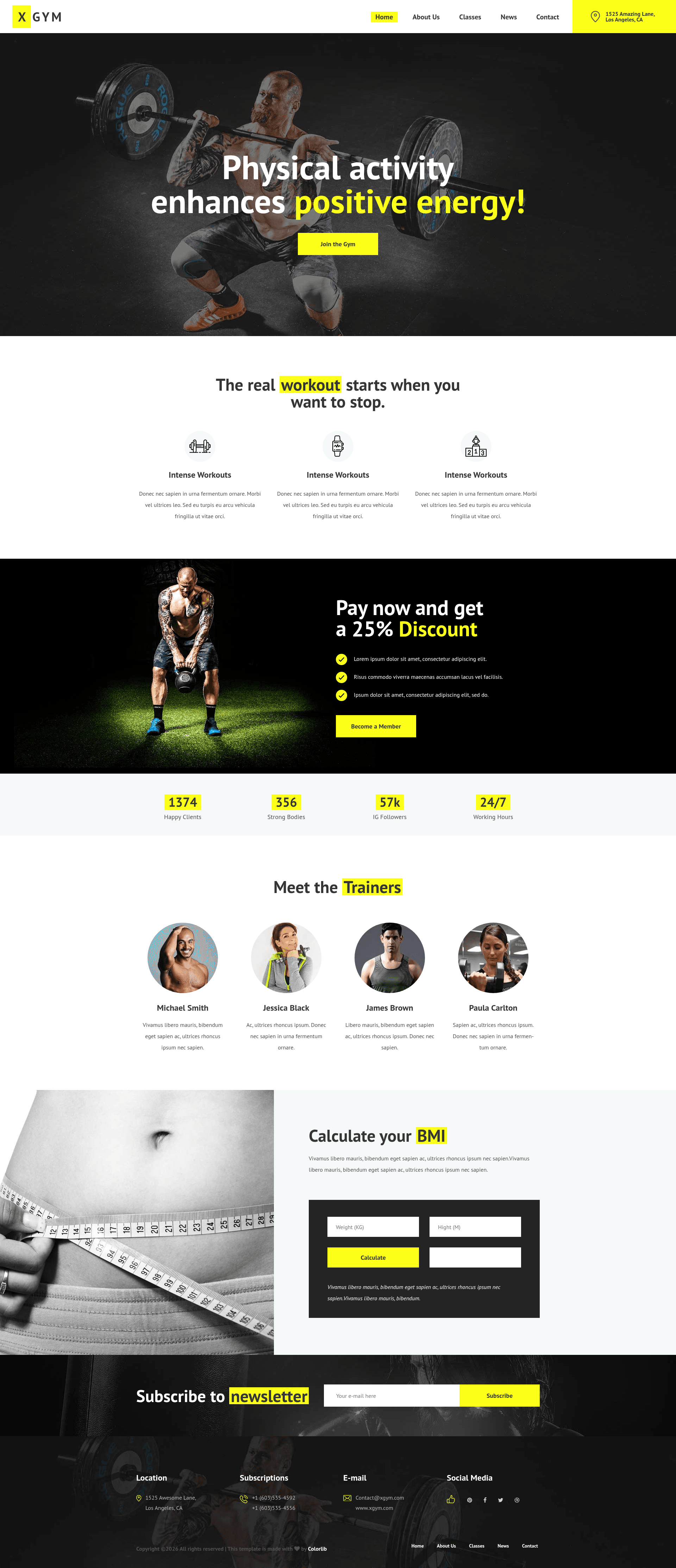 screenshot of XGym on template0.com