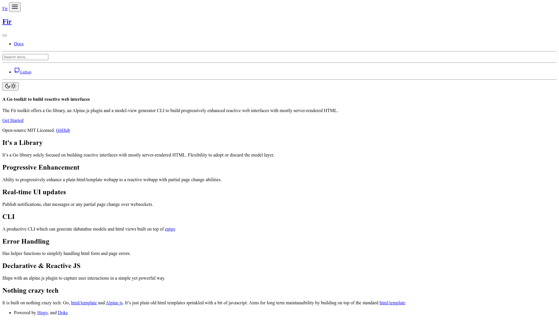screenshot of Fir on template0.com