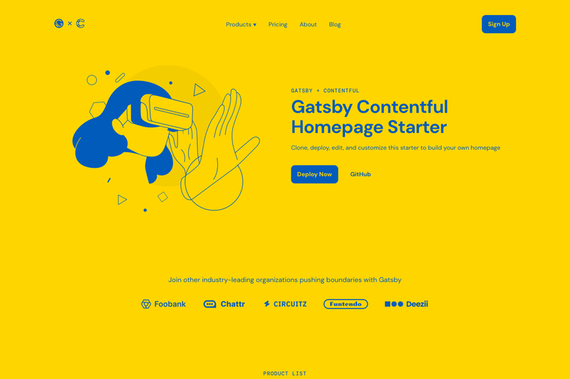 Image for Gatsby Starter Contentful Homepage TS on template0.com Image for Gatsby Starter Contentful Homepage TS on template0.com
