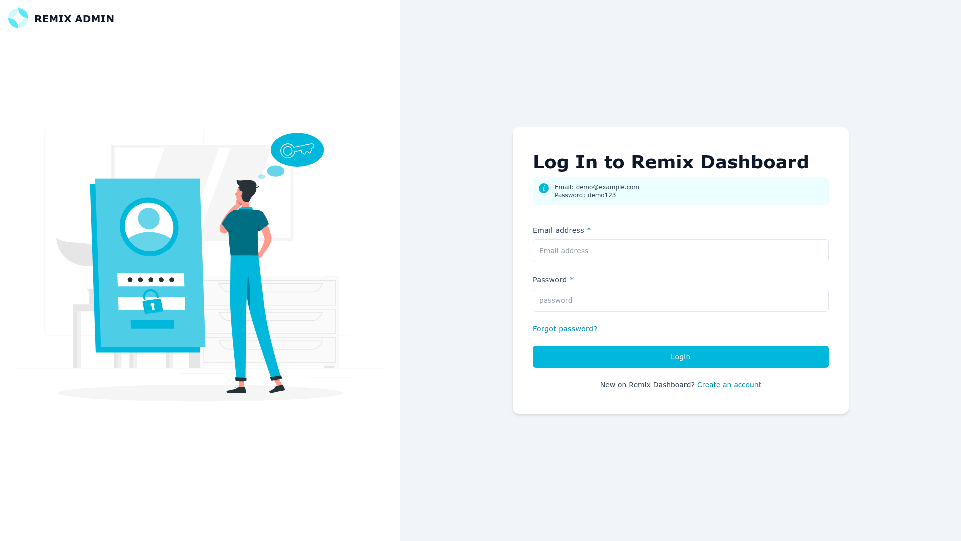 screenshot of Remix Admin Template on template0.com