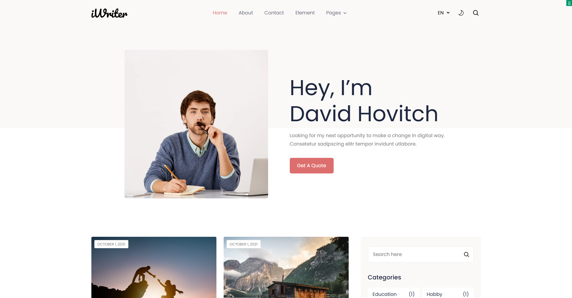 iWriter Hugo preview