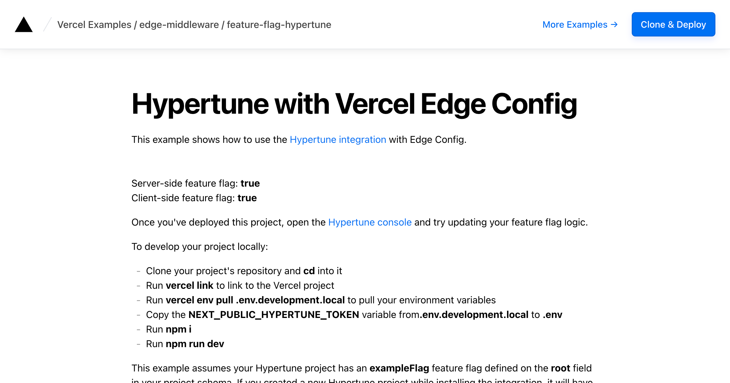 Hypertune Integration example preview