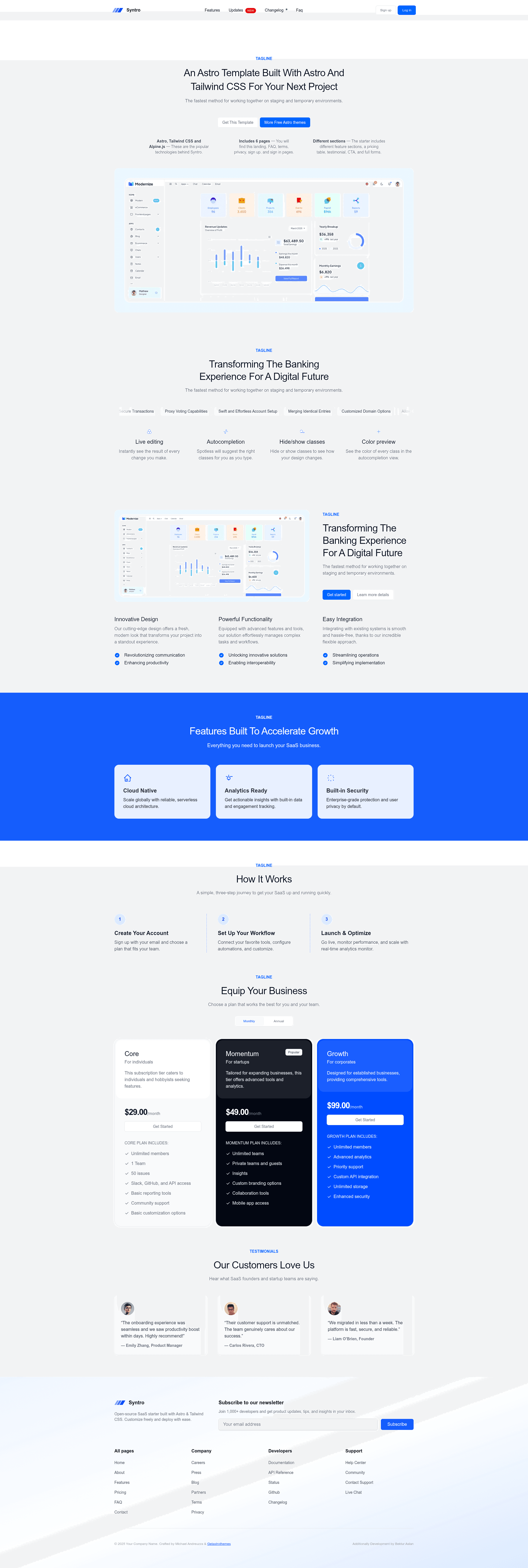 screenshot of Syntro on template0.com