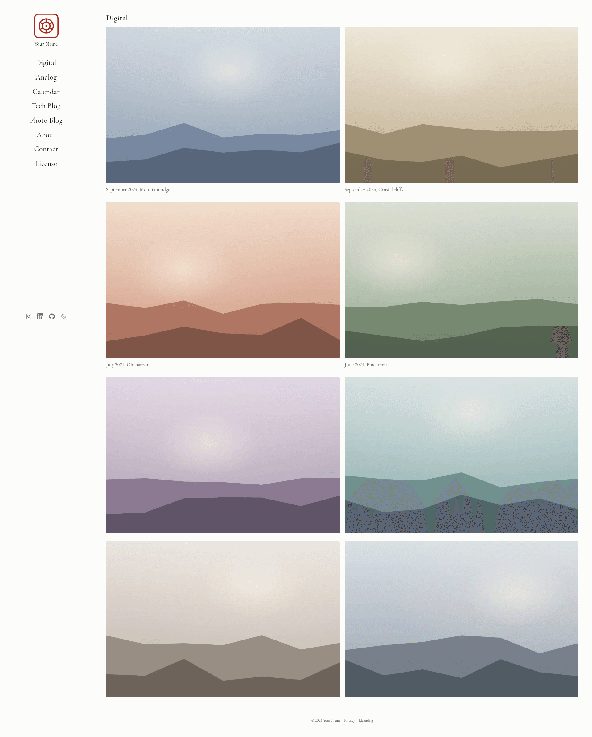 screenshot of astro-photo-folio on template0.com