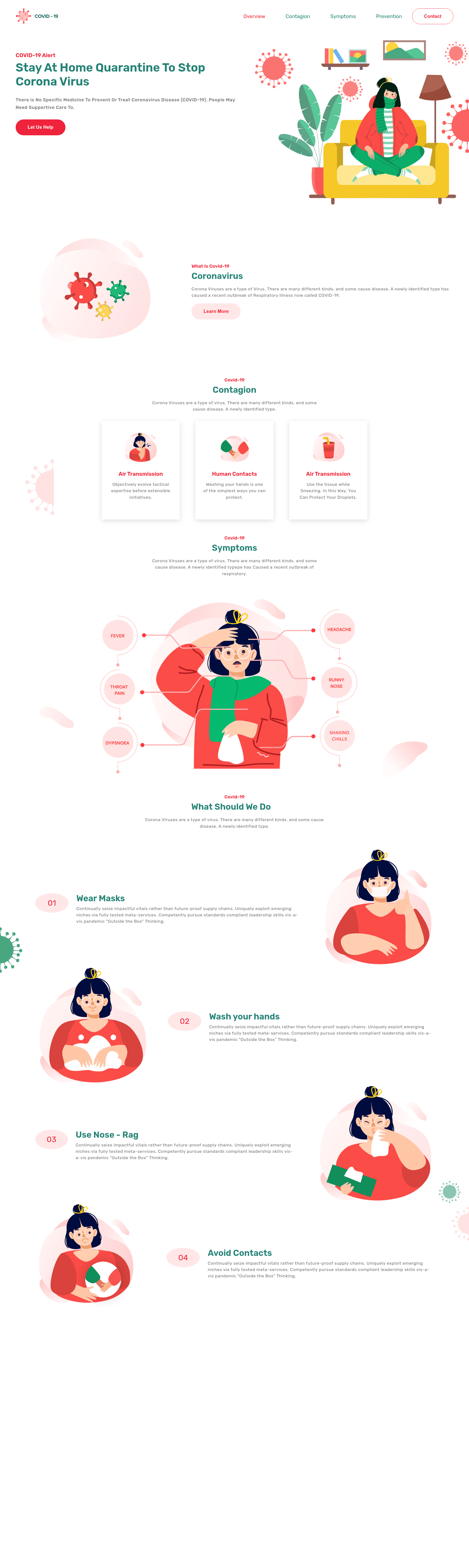 screenshot of Covid Website Template on template0.com