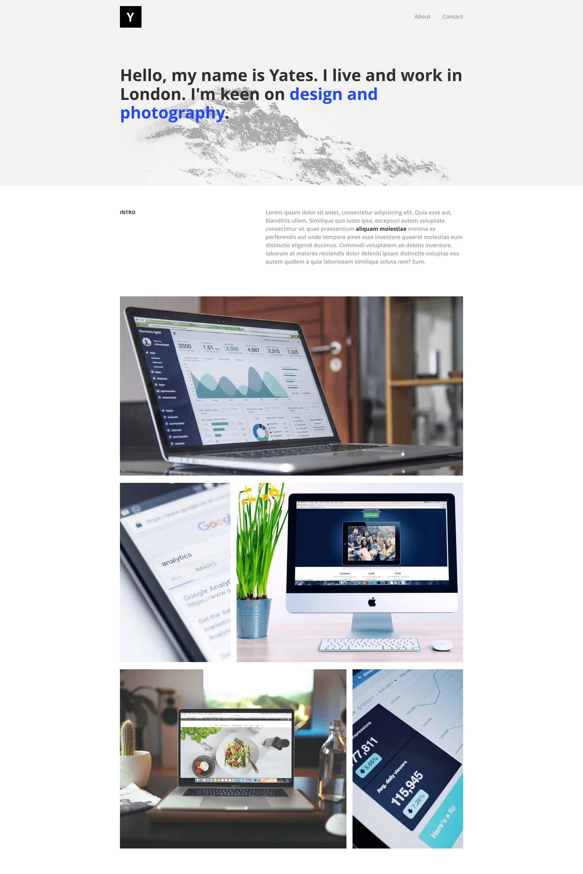 screenshot of Yourfolio on template0.com