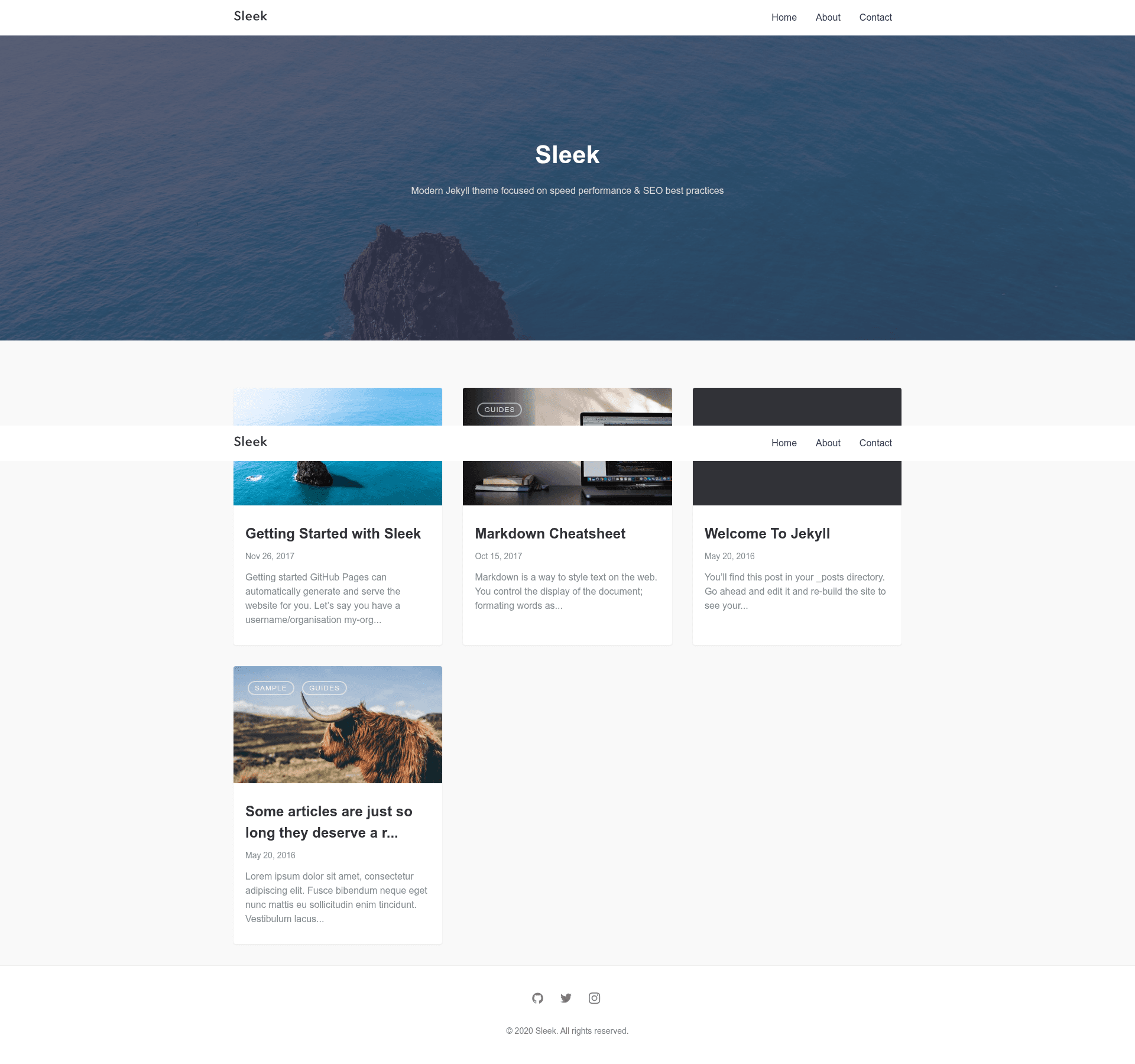 screenshot of Sleek on template0.com