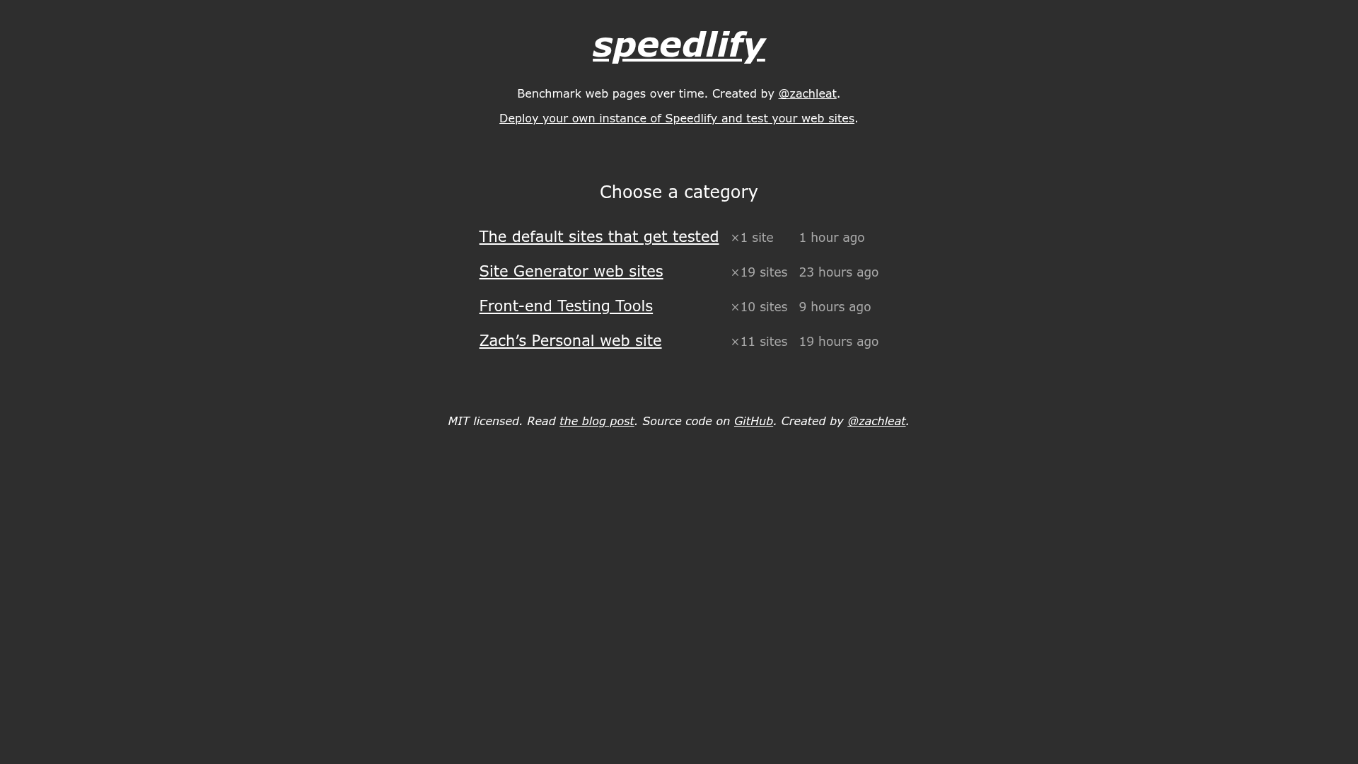 screenshot of Speedlify on template0.com