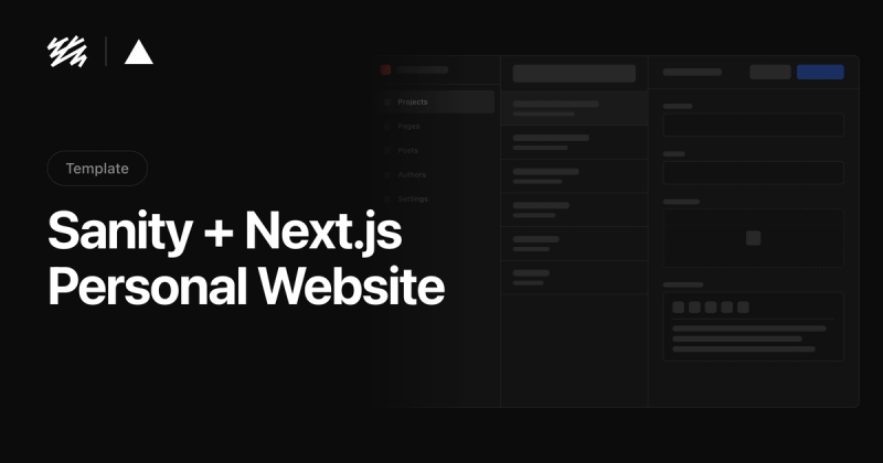 Image for Sanity + Next.js Personal Website on template0.com