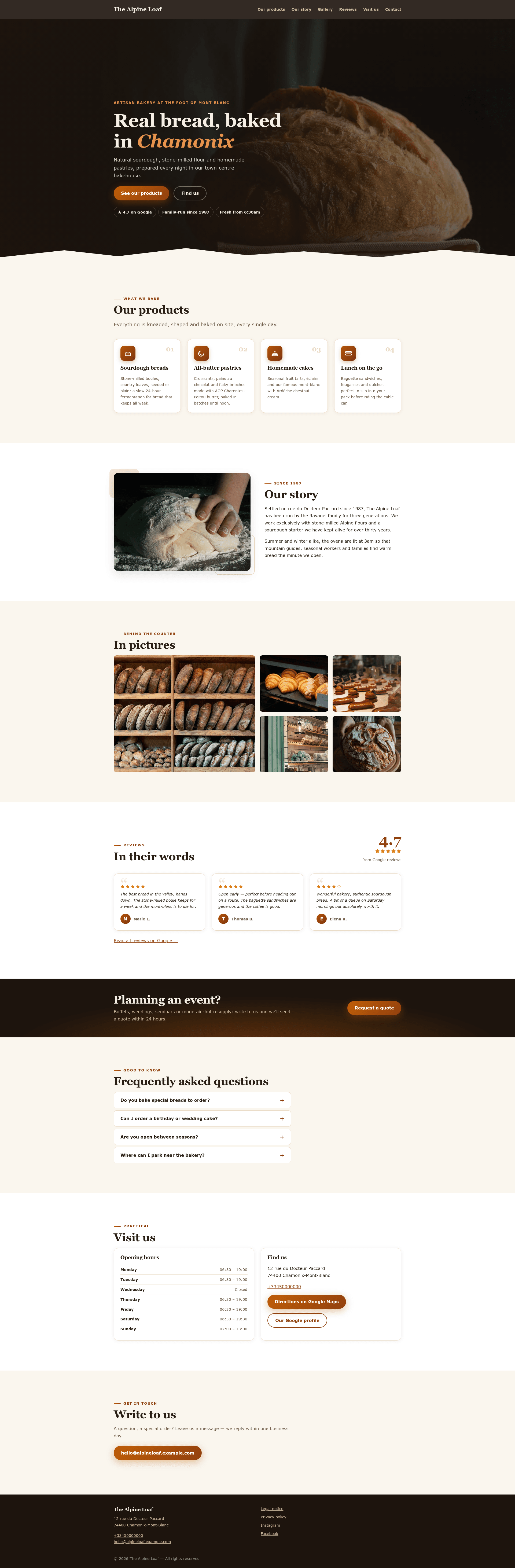 screenshot of Chalet on template0.com