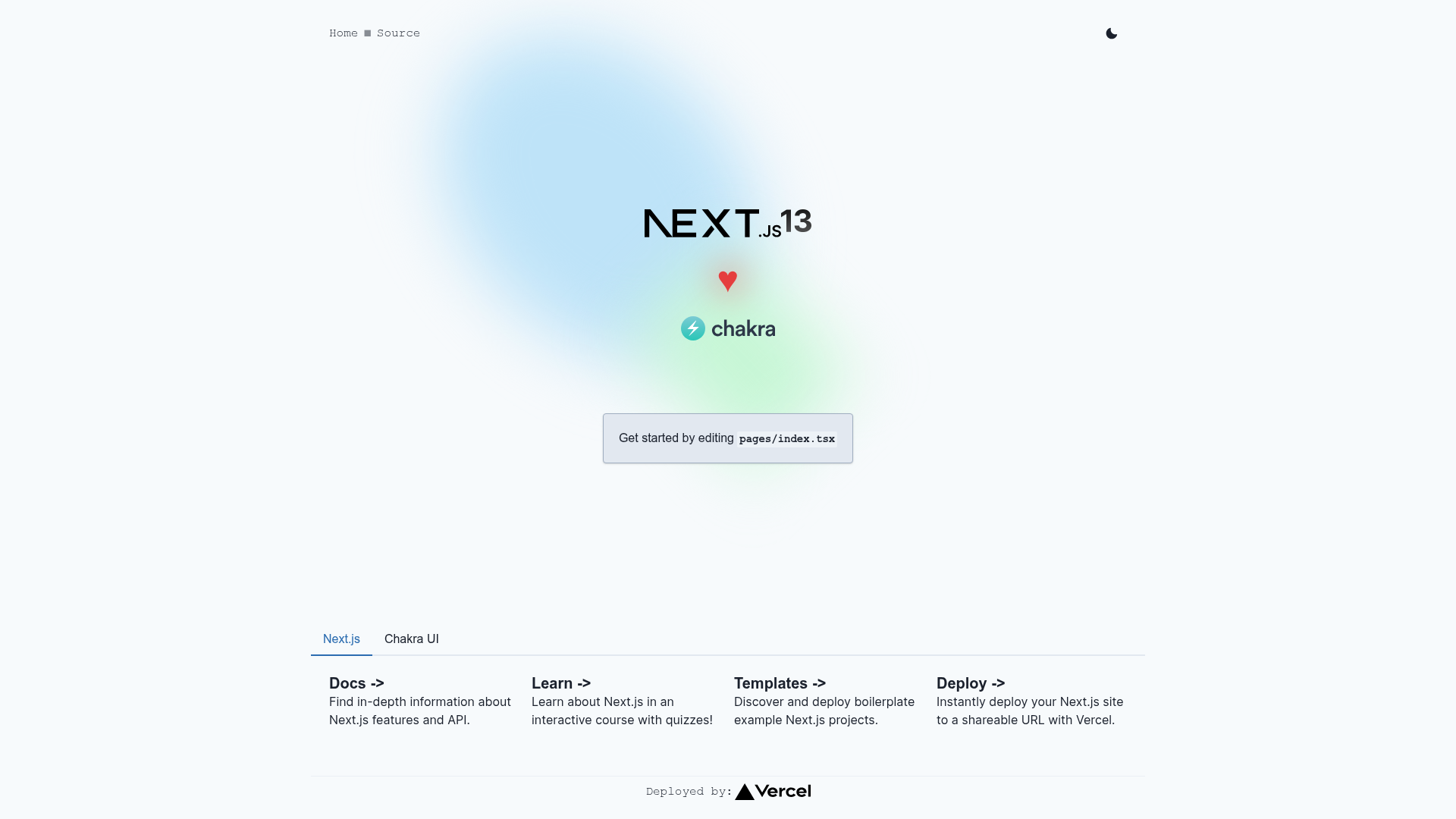 screenshot of Next.js Chakra UI Starter on template0.com