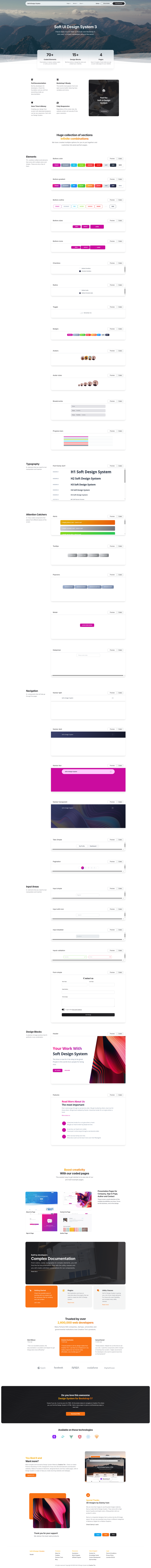 screenshot of Soft UI Design System on template0.com