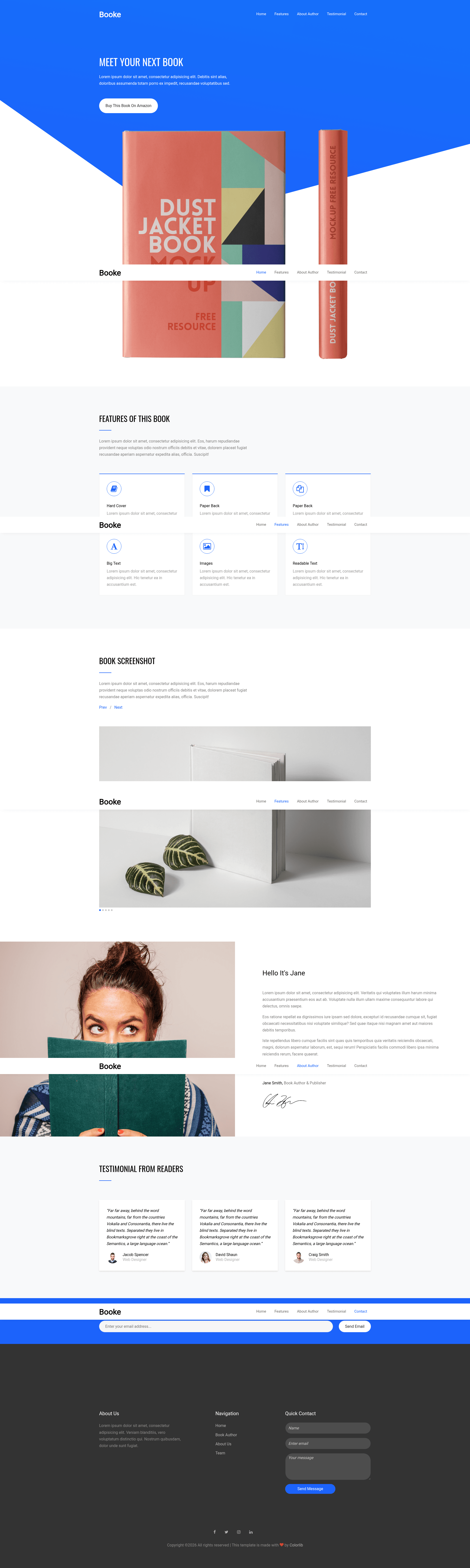screenshot of Booke on template0.com