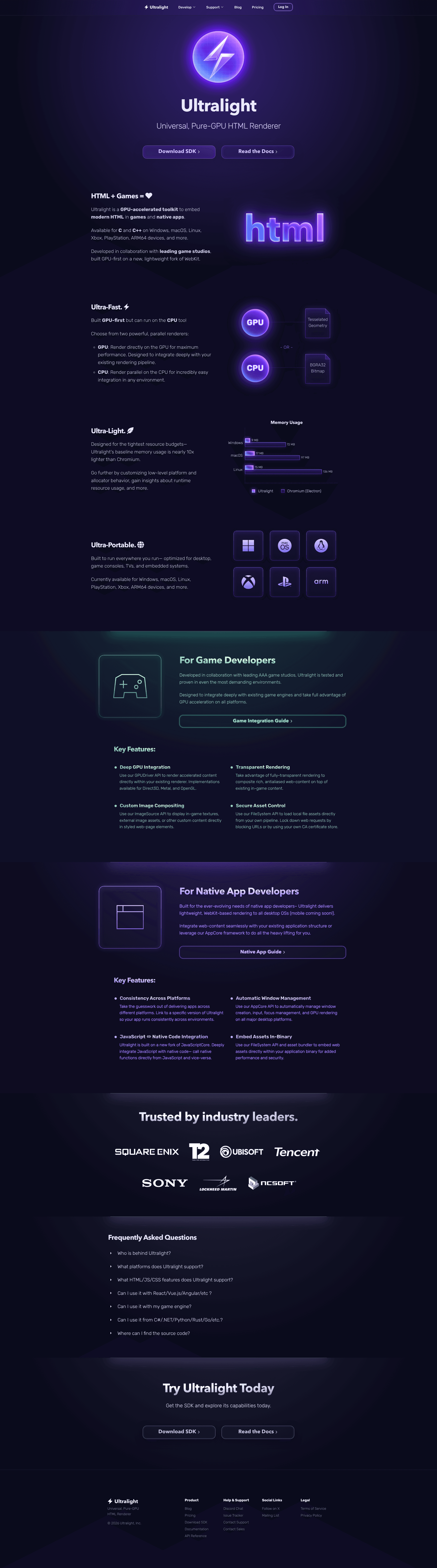 screenshot of Ultralight on template0.com