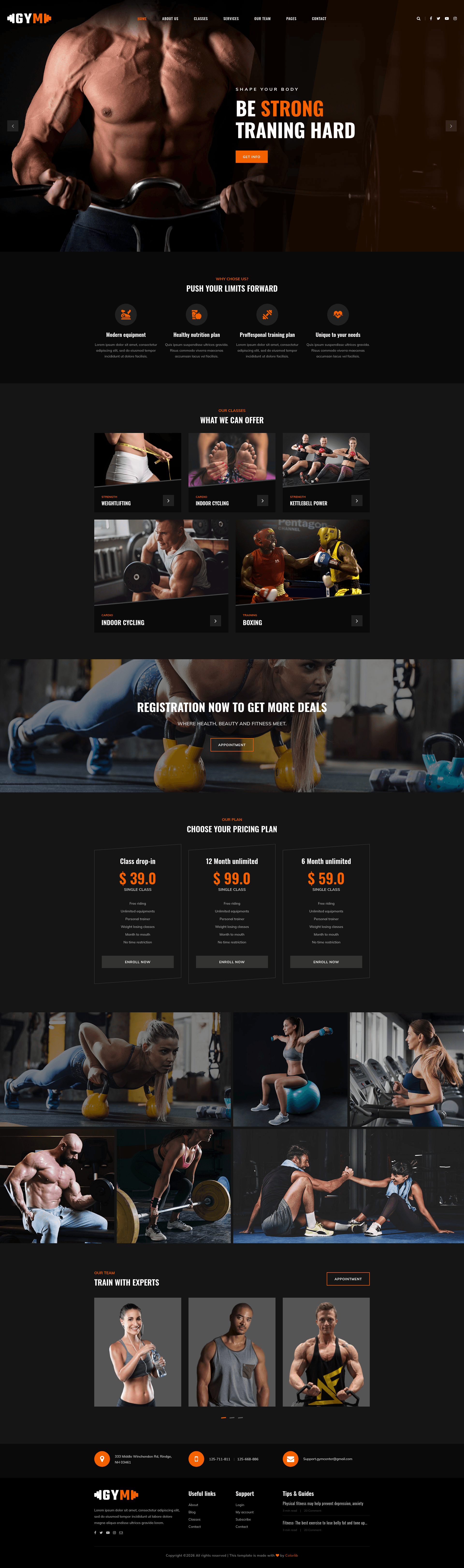 screenshot of GymLife – Free Bootstrap 4 HTML5 Gym Website Template on template0.com