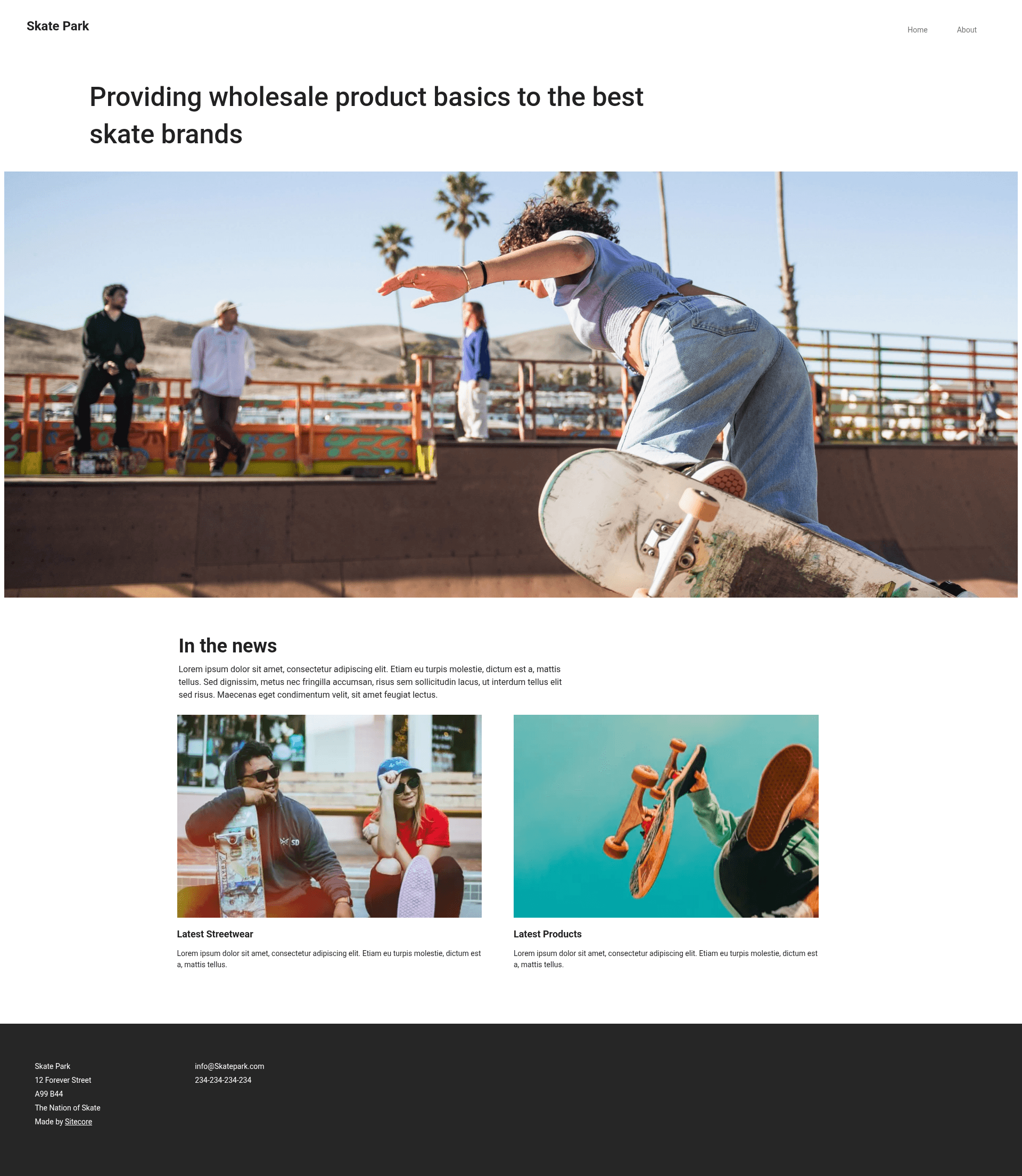 screenshot of Sitecore XM Cloud Next.js Starter on template0.com