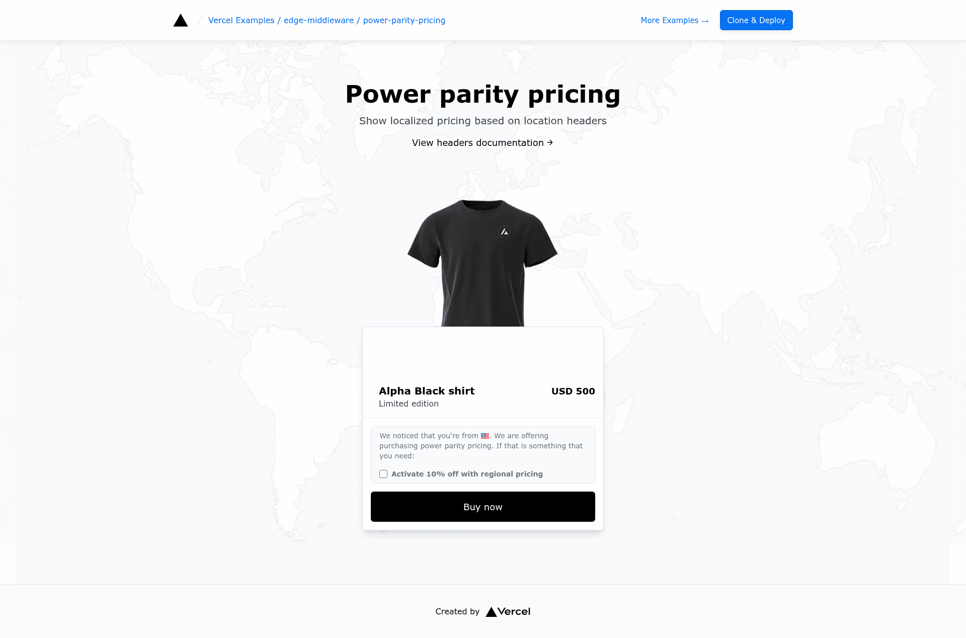 screenshot of Power Parity Pricing on template0.com