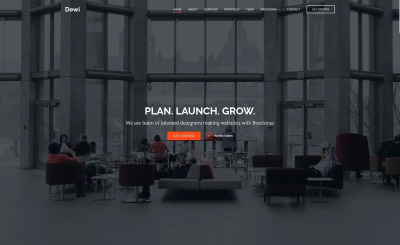 Image for Dewi – Free Bootstrap 5 Business Template on template0.com