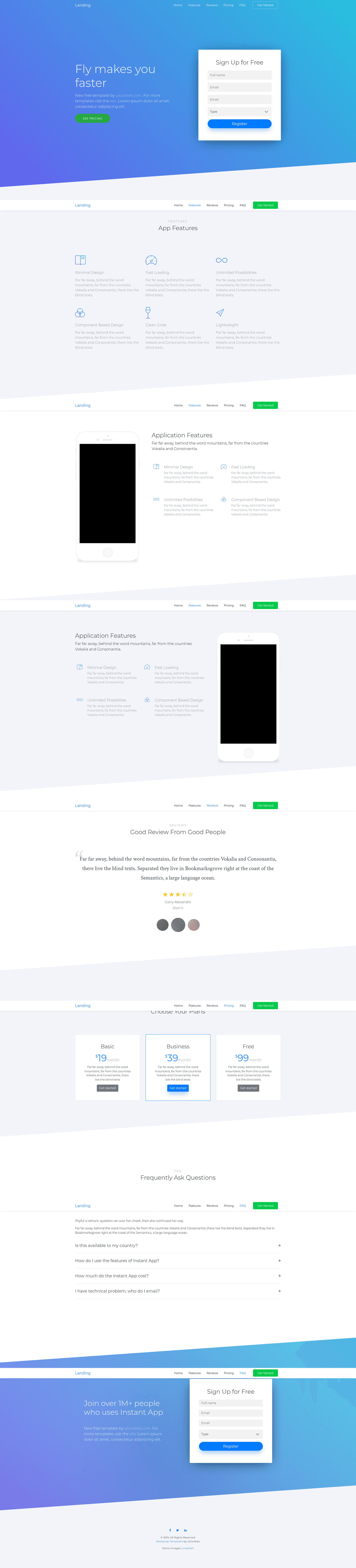 screenshot of Landing on template0.com