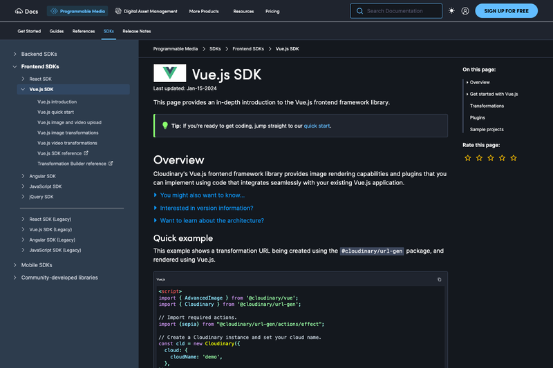 Image for Cloudinary Vue SDK on template0.com Image for Cloudinary Vue SDK on template0.com