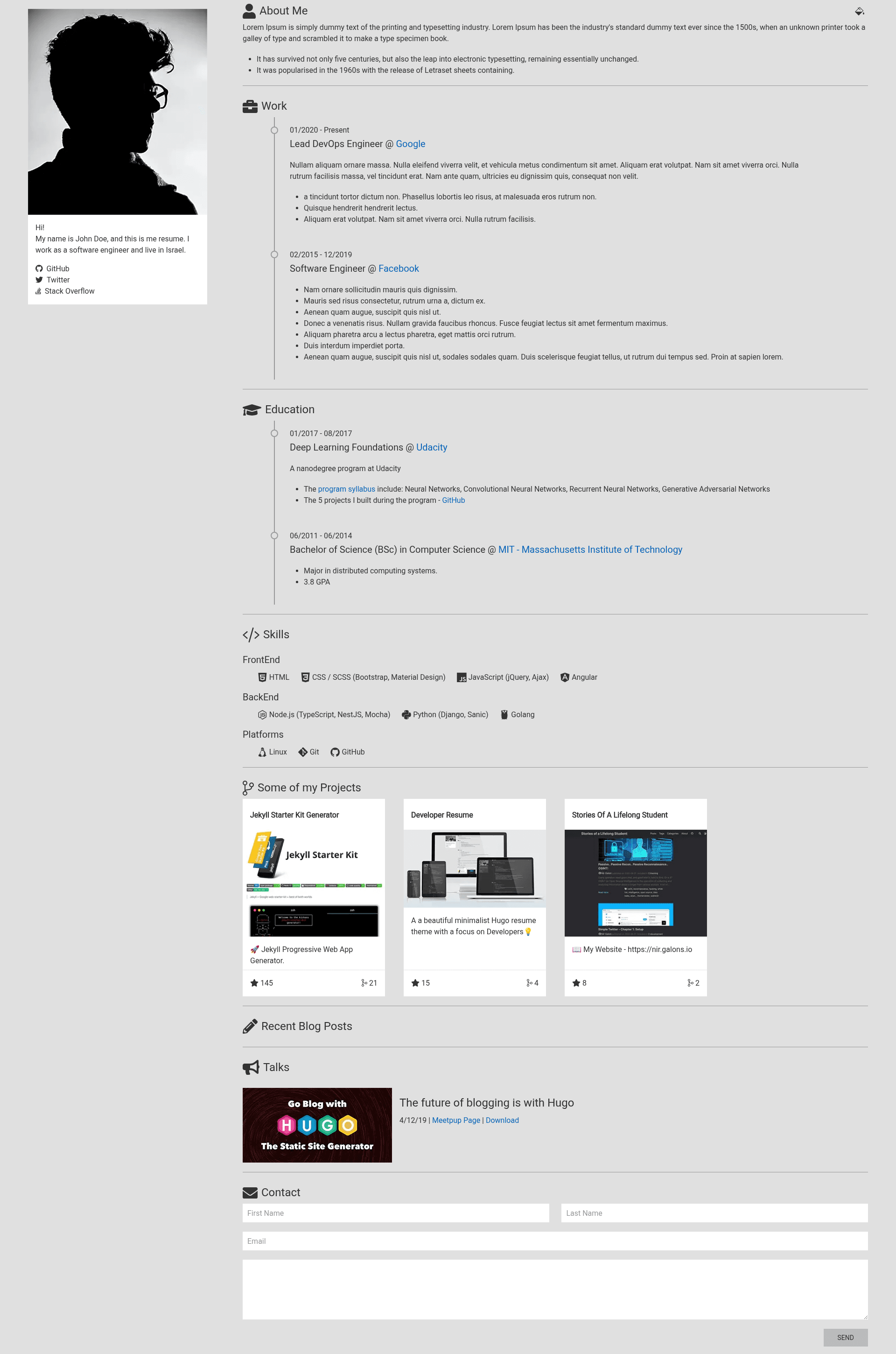 screenshot of DevRes on template0.com