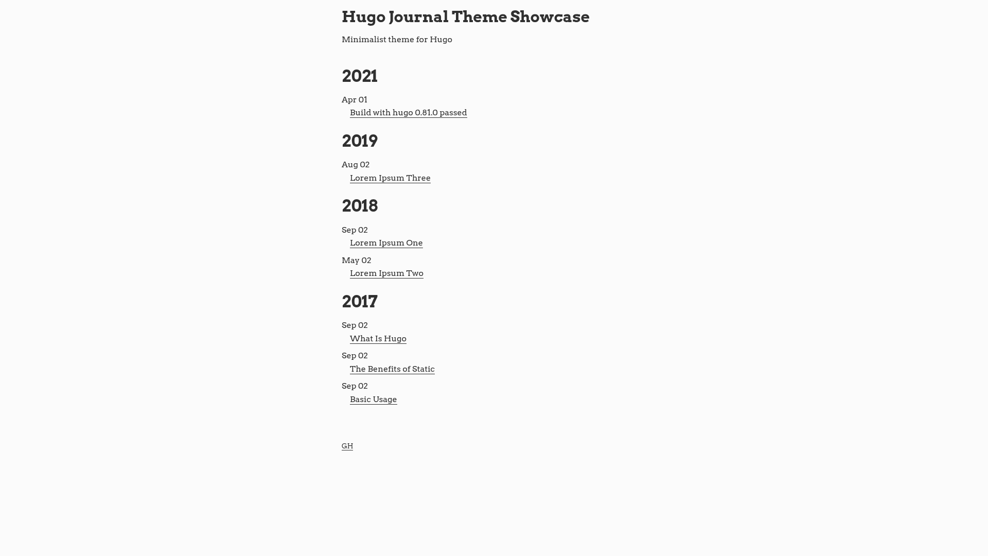 screenshot of Journal on template0.com