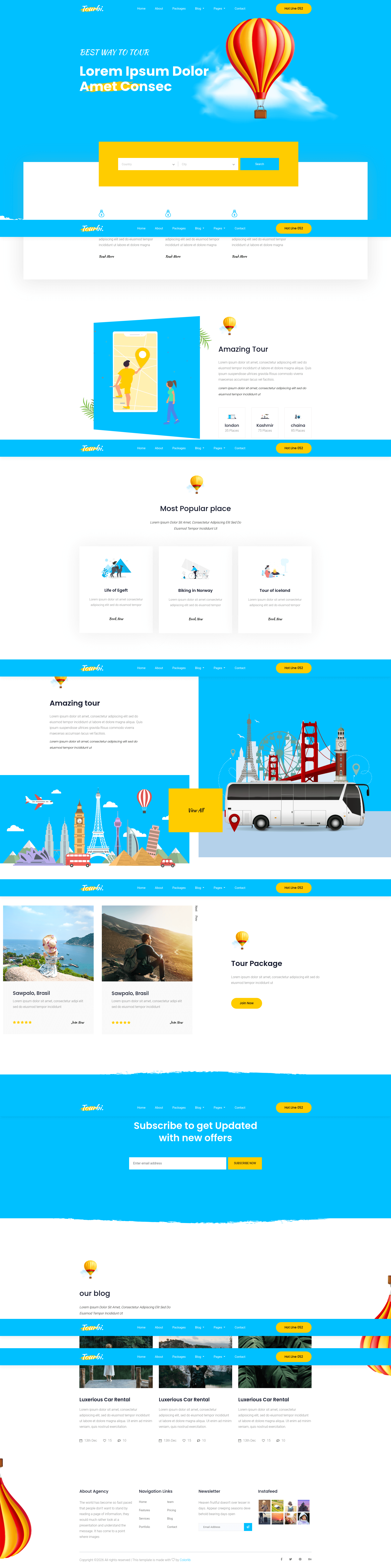 screenshot of Tourbi – Free HTML5 Bootstrap 4 Travel Agency Website Template on template0.com