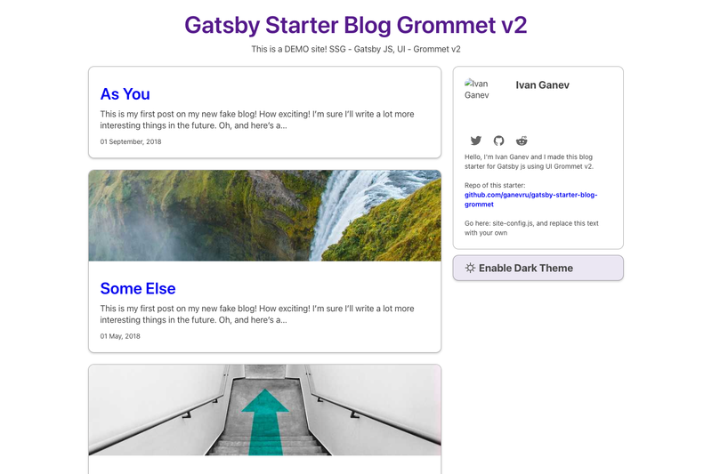 Image for Gatsby Starter Blog Grommet on template0.com Image for Gatsby Starter Blog Grommet on template0.com