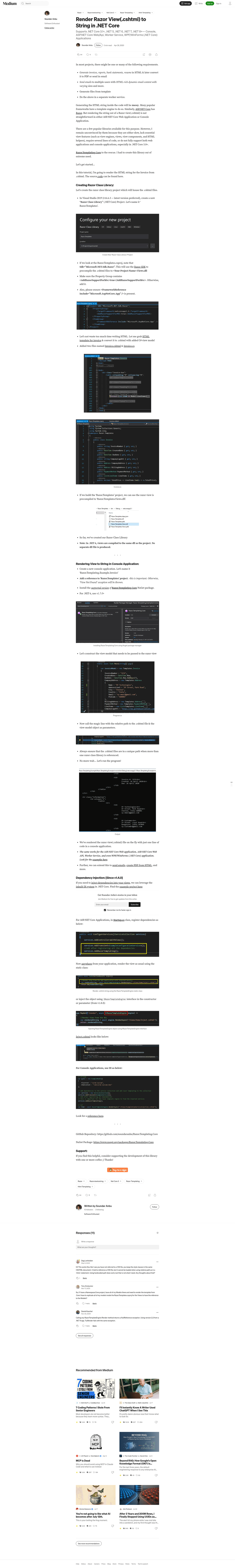 screenshot of Razor.Templating.Core on template0.com