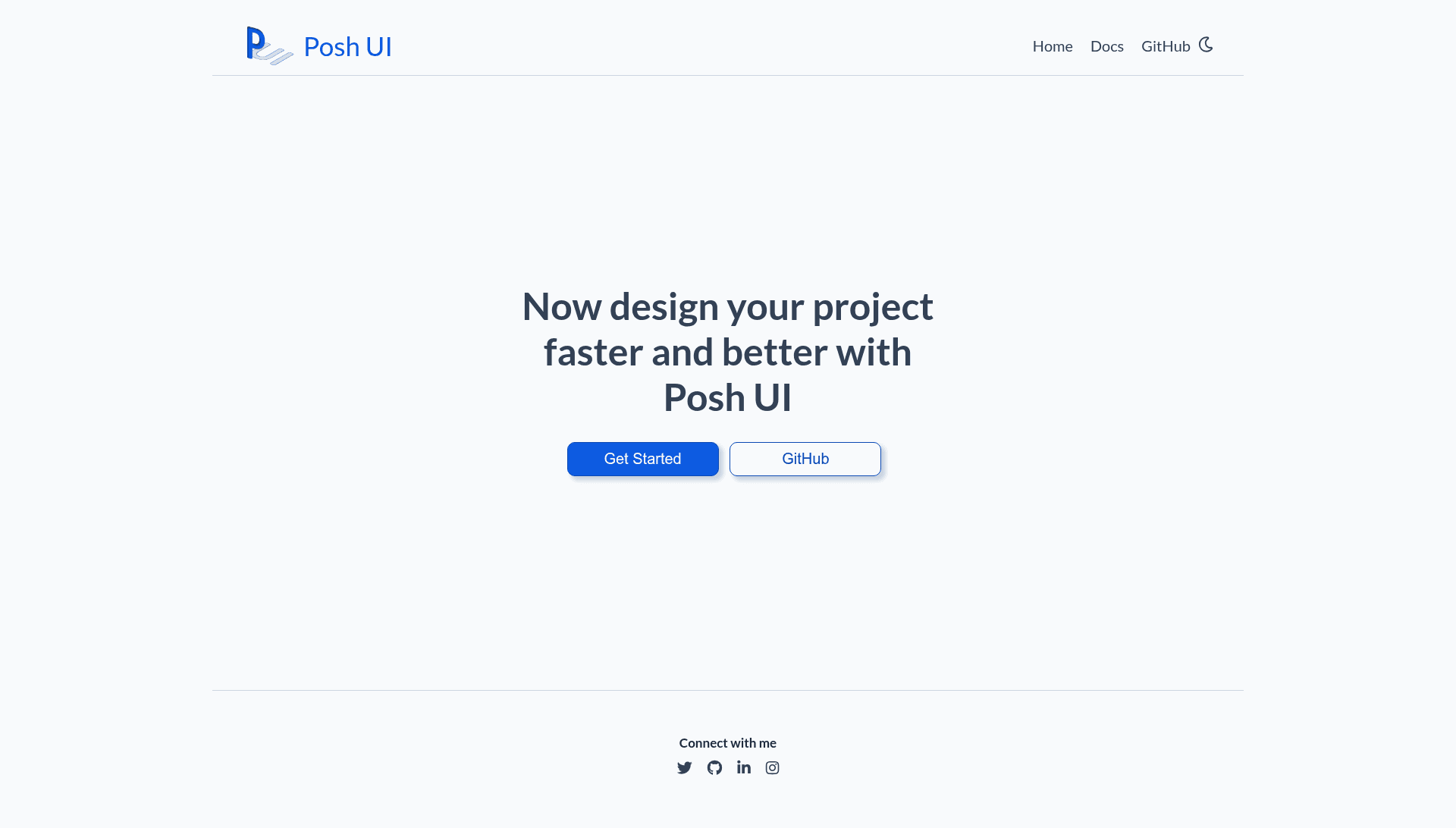 screenshot of Posh UI on template0.com