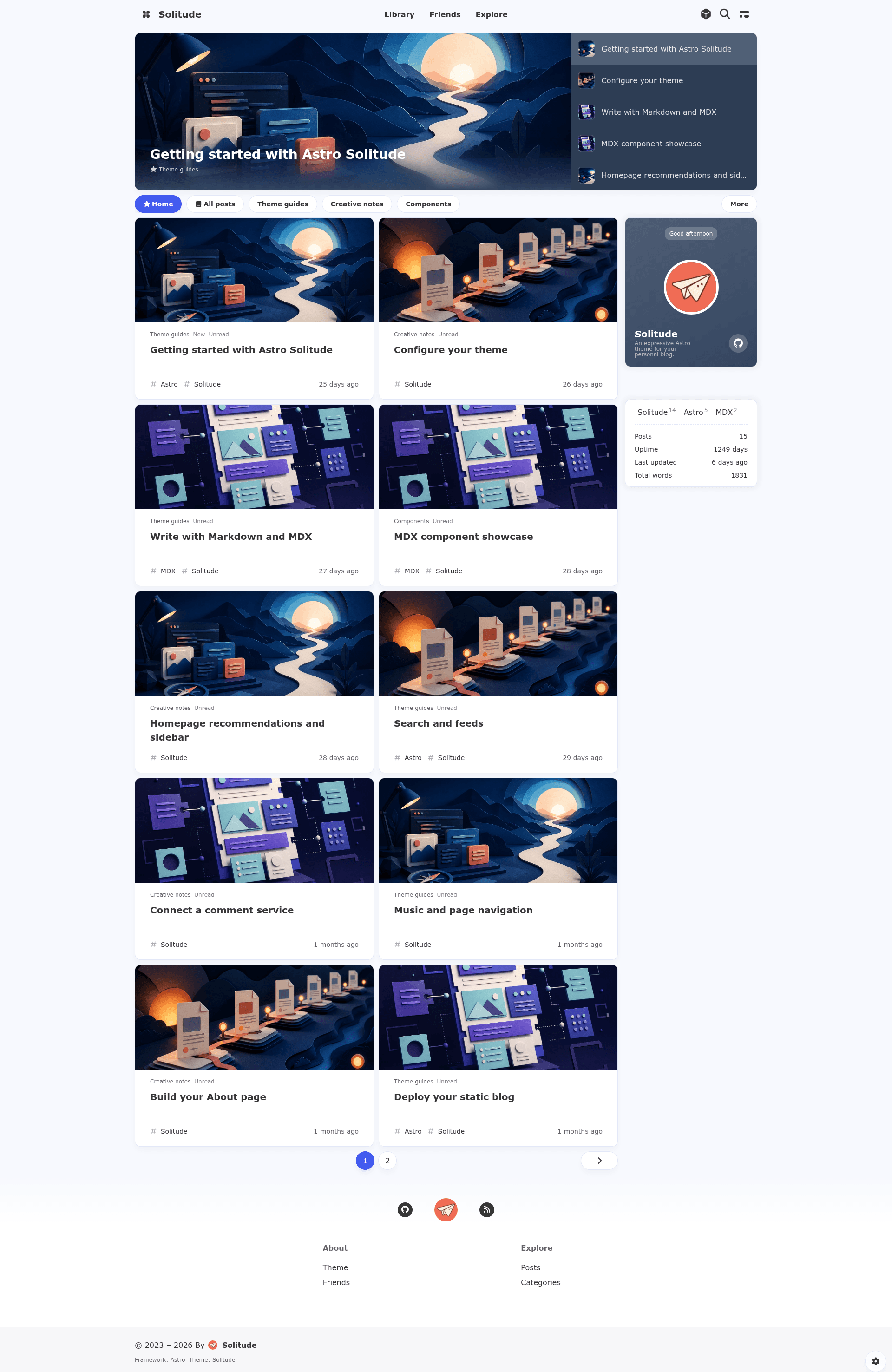 screenshot of Astro Solitude on template0.com