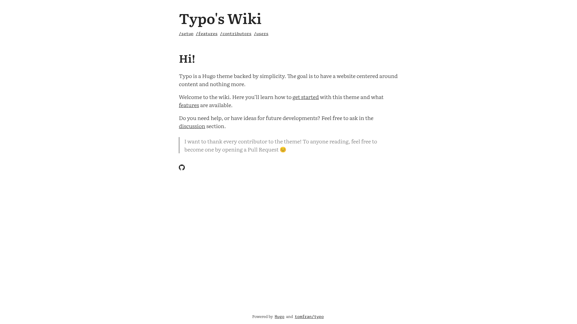 screenshot of Typo on template0.com