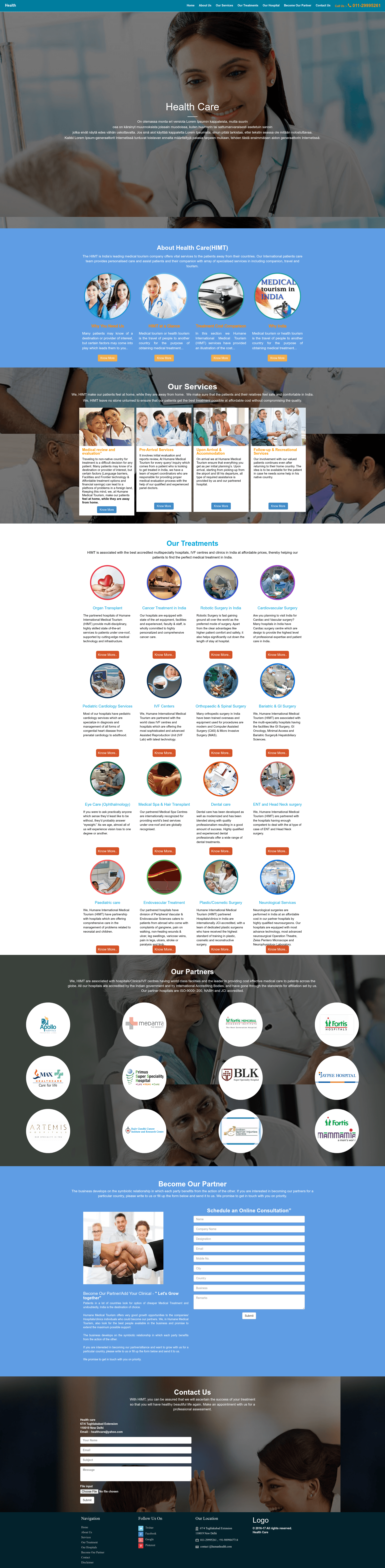 screenshot of Healthcare Website on template0.com