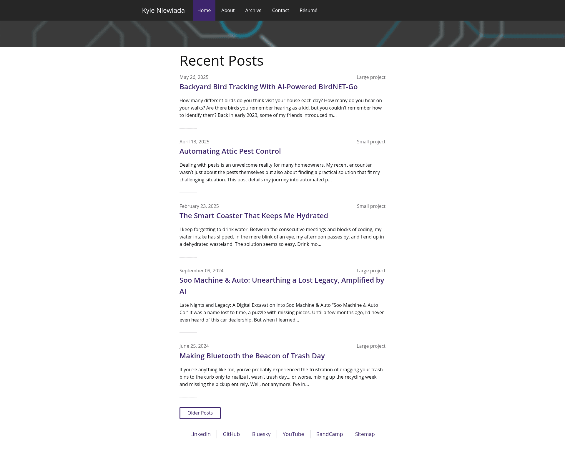 screenshot of Jekyll Personal Website on template0.com