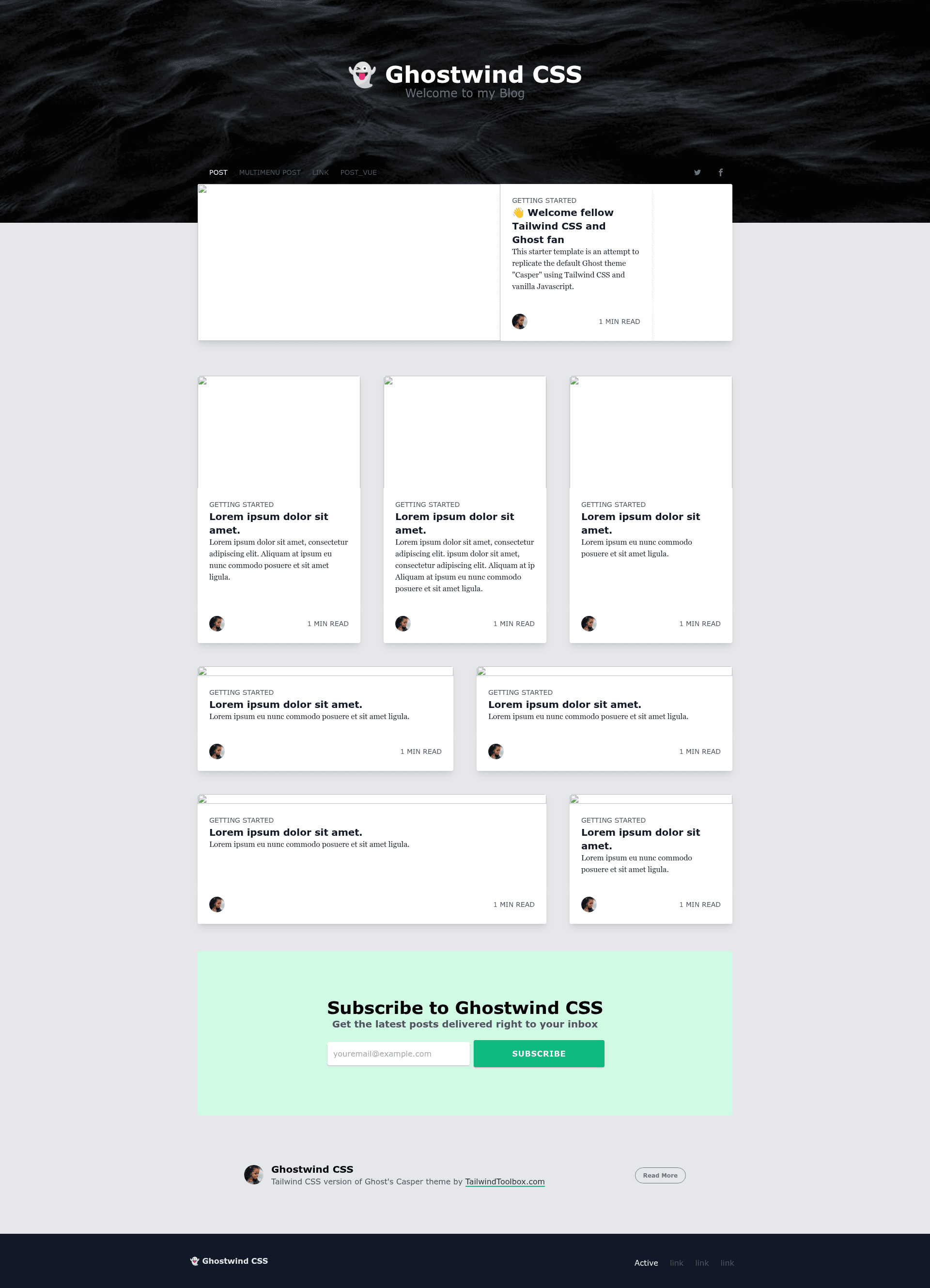 screenshot of Ghostwind on template0.com