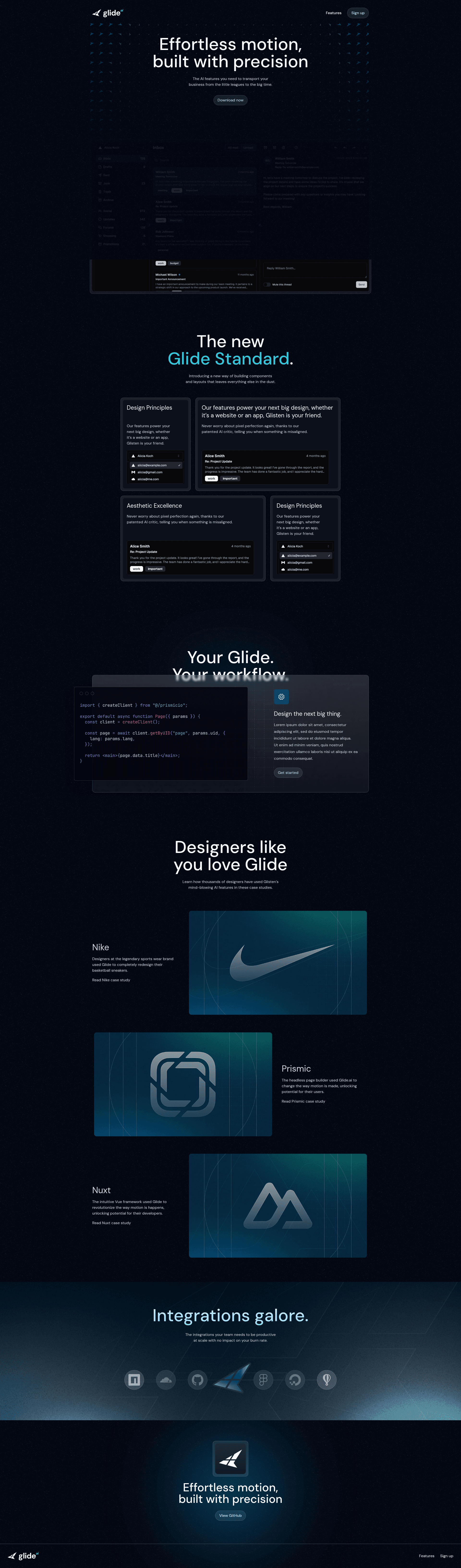 screenshot of Glide.ai on template0.com