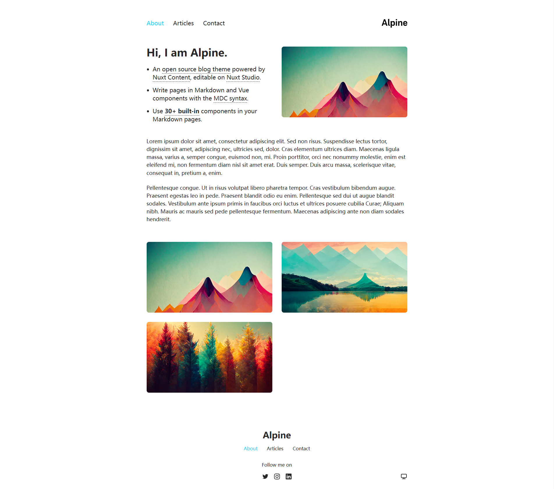 Image for Alpine(blog nuxt template) on template0.com