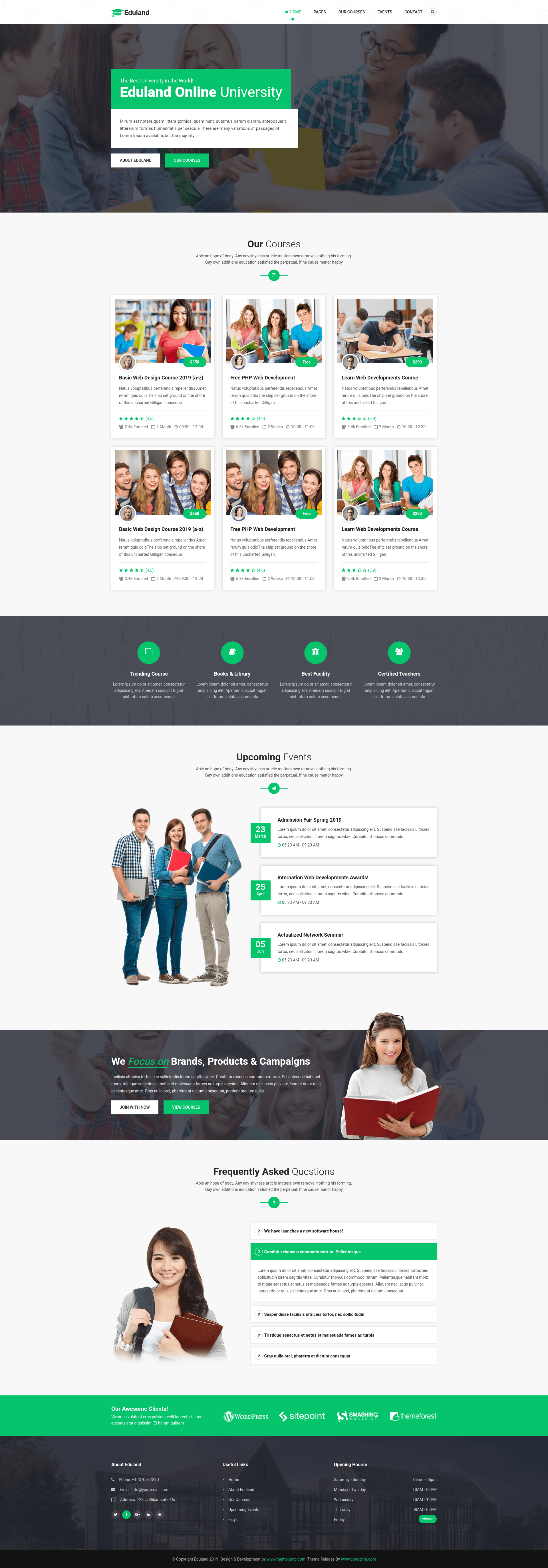 screenshot of Eduland on template0.com