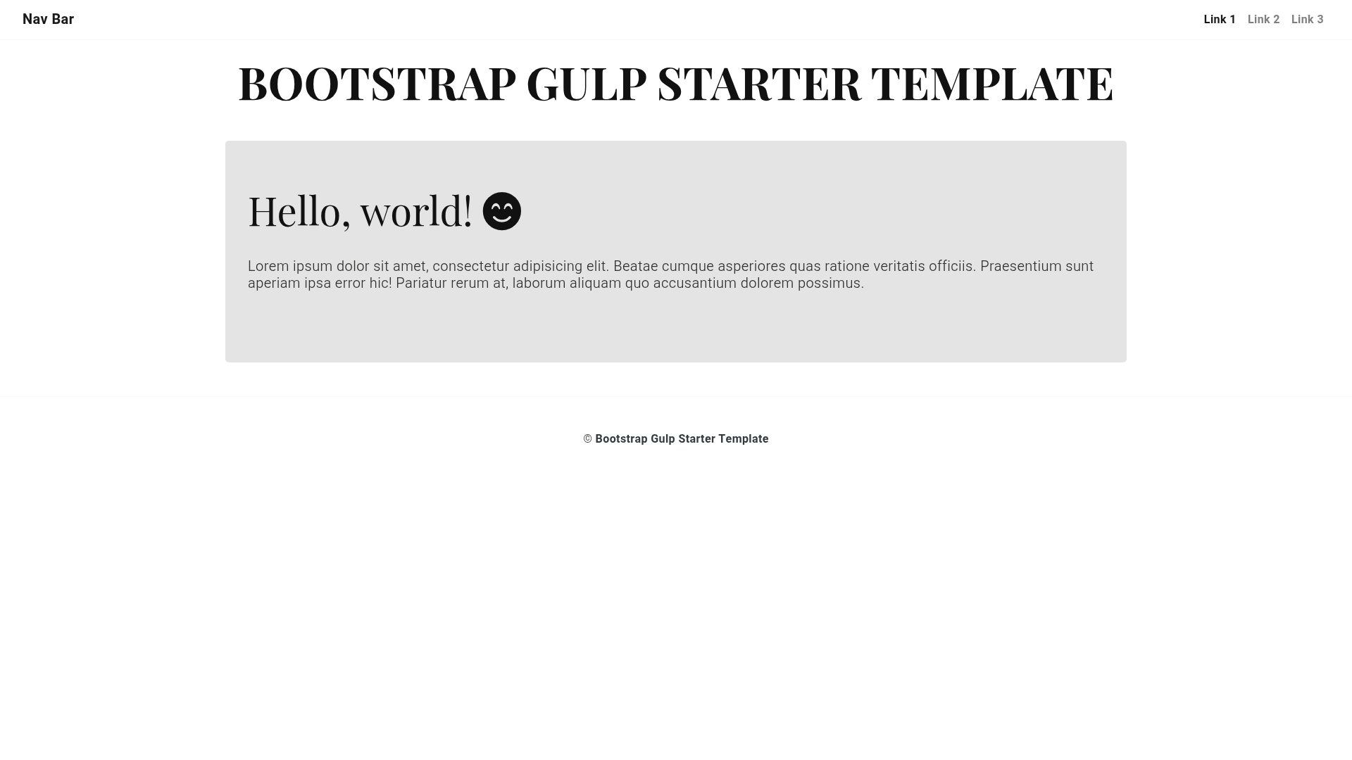 screenshot of Bootstrap Gulp Starter Template on template0.com